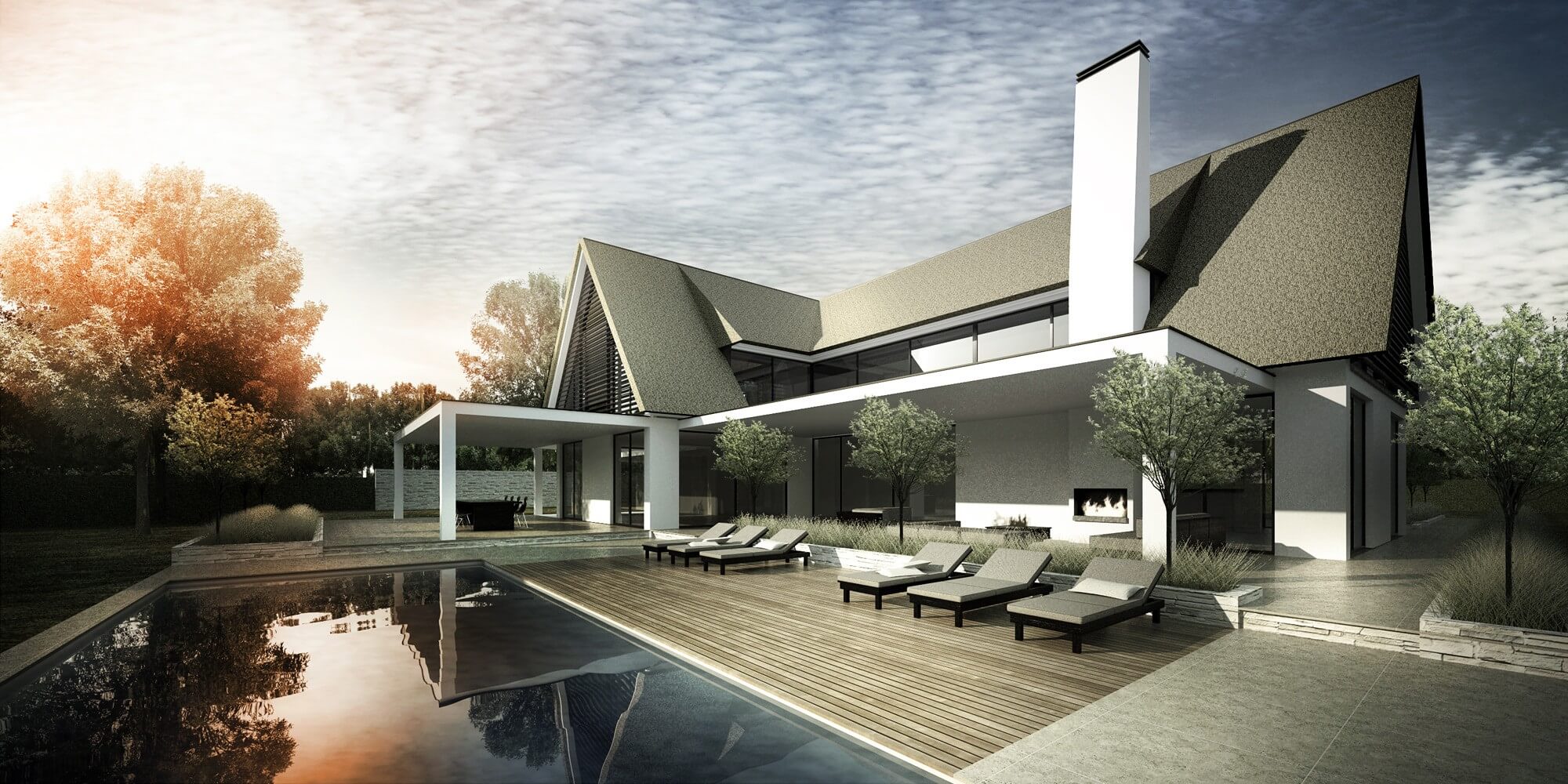 MODERNE RIETGEDEKTE VILLA | DENOLDERVLEUGELS Architects & Associates